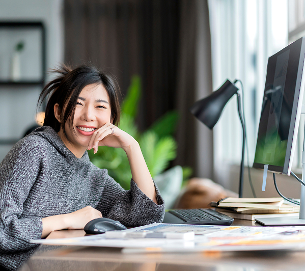 Professional learning at a home workstation